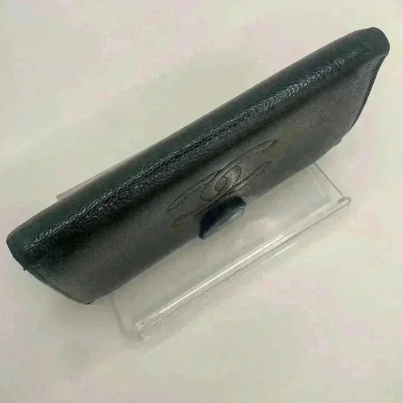 CHANEL CC Kisslock Caviar Bifold Snap Long Wallet Black Authentic - Picture 7 of 16